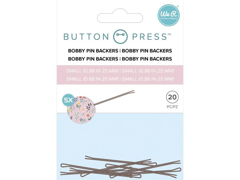 We R Memory Keepers Haarspange Button Press, 5 Stück, Farbe: Rosa