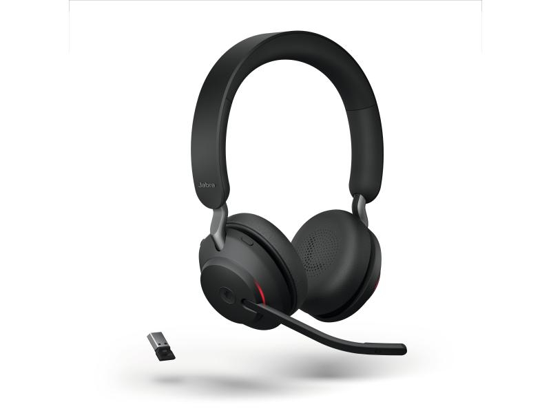 Jabra Headset Evolve2 65 Duo MS Schwarz, USB-A, Ausstattung Mikrofon: Noise Cancelling, Trageweise: Duo, Skype for Business, Verbindung zum Endgerät: Bluetooth; USB, Tragestil: Überkopfbügel, Trageform: On-Ear, Geeignet für: Büro; Home Office; Mobile