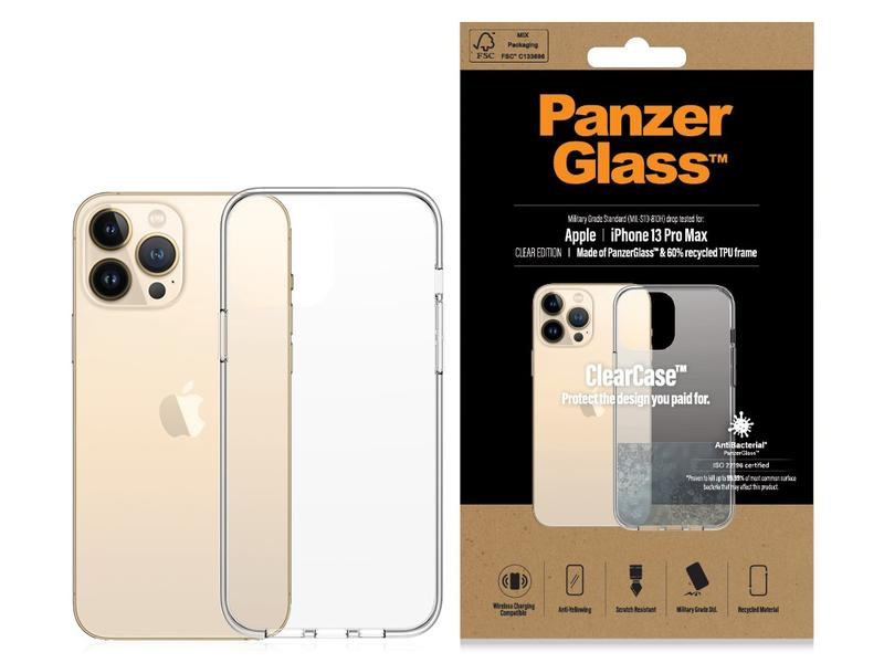 Panzerglass Back Cover ClearCase AB iPhone 13 Pro Max Transparent, Fallsicher: Nein, Kompatible Hersteller: Apple, Detailfarbe: Transparent, Mobiltelefon Kompatibilität: iPhone 13 Pro Max, Material: Kunststoff, Glas, Zusatzfächer: Nein