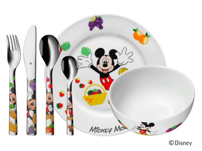 WMF Kinderbesteckset Disney Mickey Mouse 6-teilig, Art: Geschirr-Set, Altersempfehlung ab: 3 Jahren, Farbe: Mehrfarbig, Silber, Material: Edelstahl, Themenwelt: Mickey Mouse