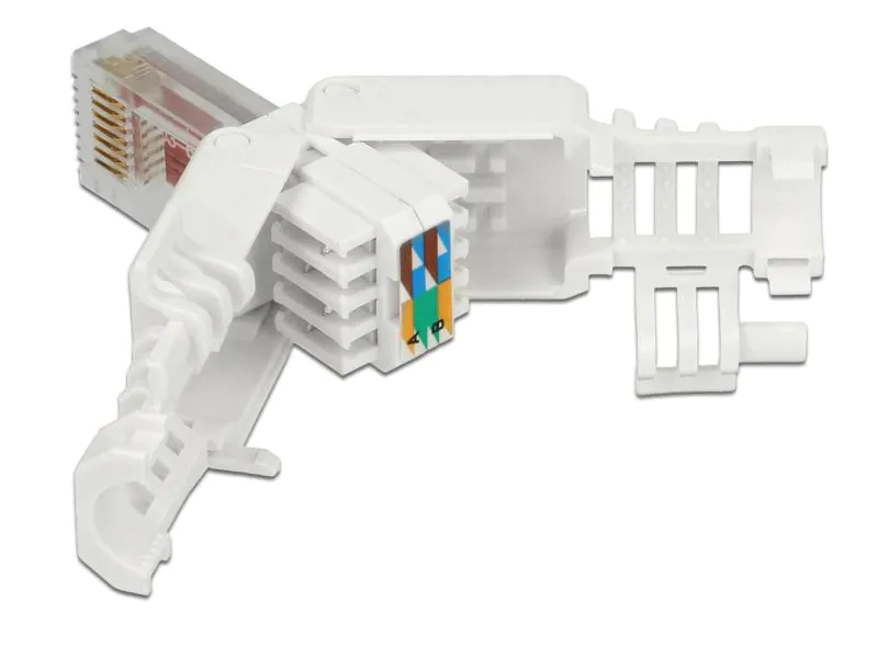 Delock Stecker RJ45 Cat.6 UTP 2 Stück, Weiss, Kabelschirmung: UTP, Montageart: RJ45 Werkzeugfrei (Feldkonfektion)(Draht), Kabelart: Verlegekabel (Draht), Farbe: Weiss, Verpackungseinheit: 2 Stück, Leistungskategorie Cat.: Cat 6