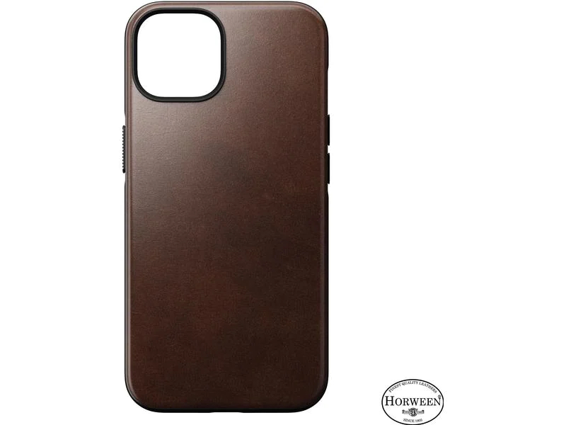 Nomad Back Cover Modern Leather Horween iPhone 14 Braun