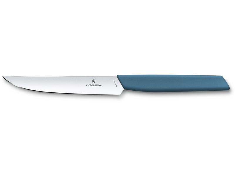 Victorinox Steakmesser Modern gerader Schliff 1 Stück, Blau, Typ: Steakmesser, Klingenform: Glatter Schliff, Griffmaterial: Kunststoff, Set: Nein, Verpackungseinheit: 1 Stück, Detailfarbe: Blau