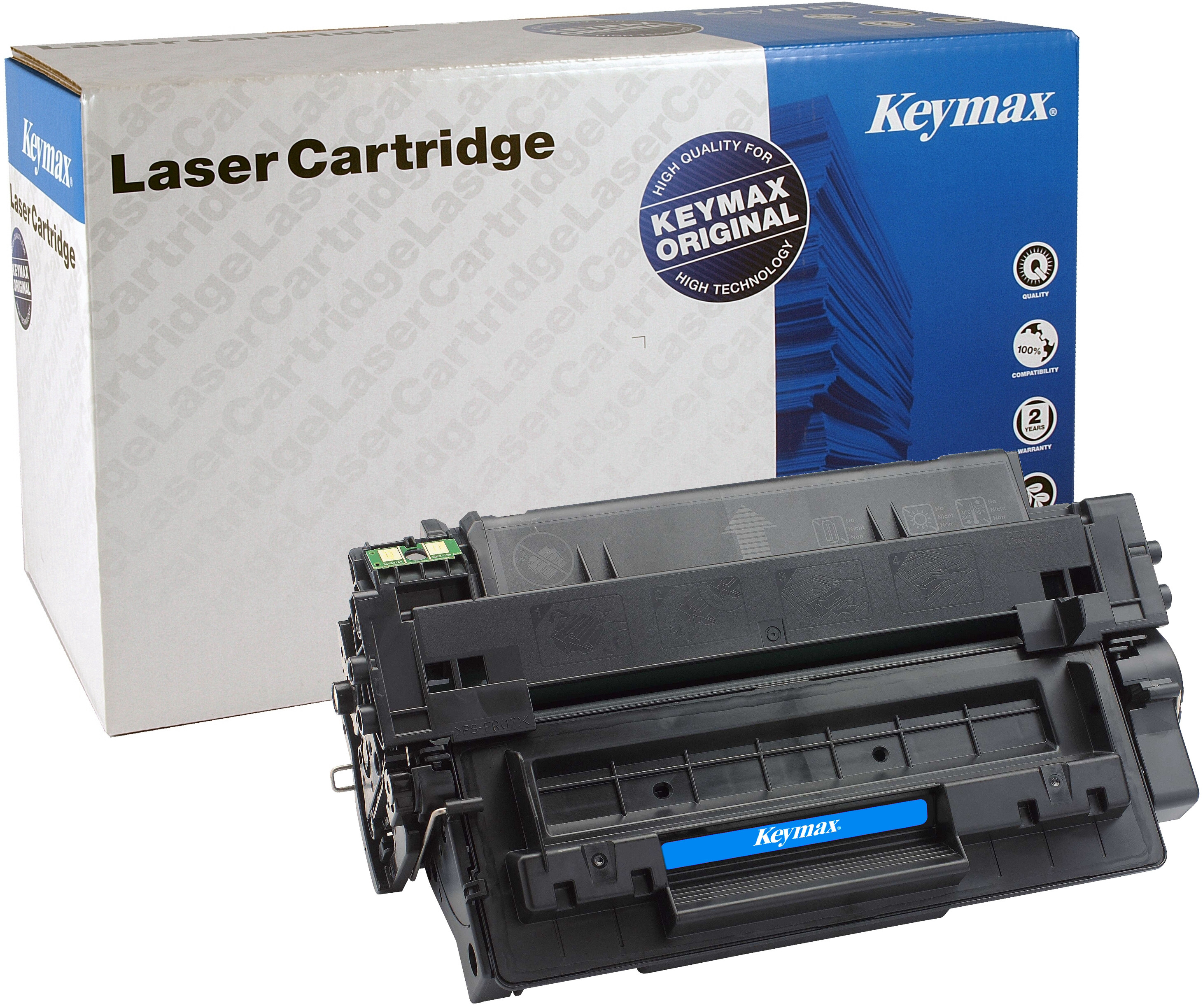 KEYMAX RMC-Toner-Modul schwarz CE255AKEY zu HP LJ P3015 6000 Seiten