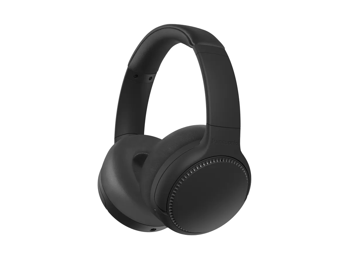 Panasonic Wireless Over-Ear-Kopfhörer RB-M500BE Schwarz, Farbe: Schwarz, Kopfhörer Ausstattung: Anruf-Management, Sprachsteuerung, Verbindungsmöglichkeiten: Bluetooth, Kabelgebunden, Einsatzbereich: Lifestyle, Impedanz: 32 ?, Kopfhörer Trageform: Over