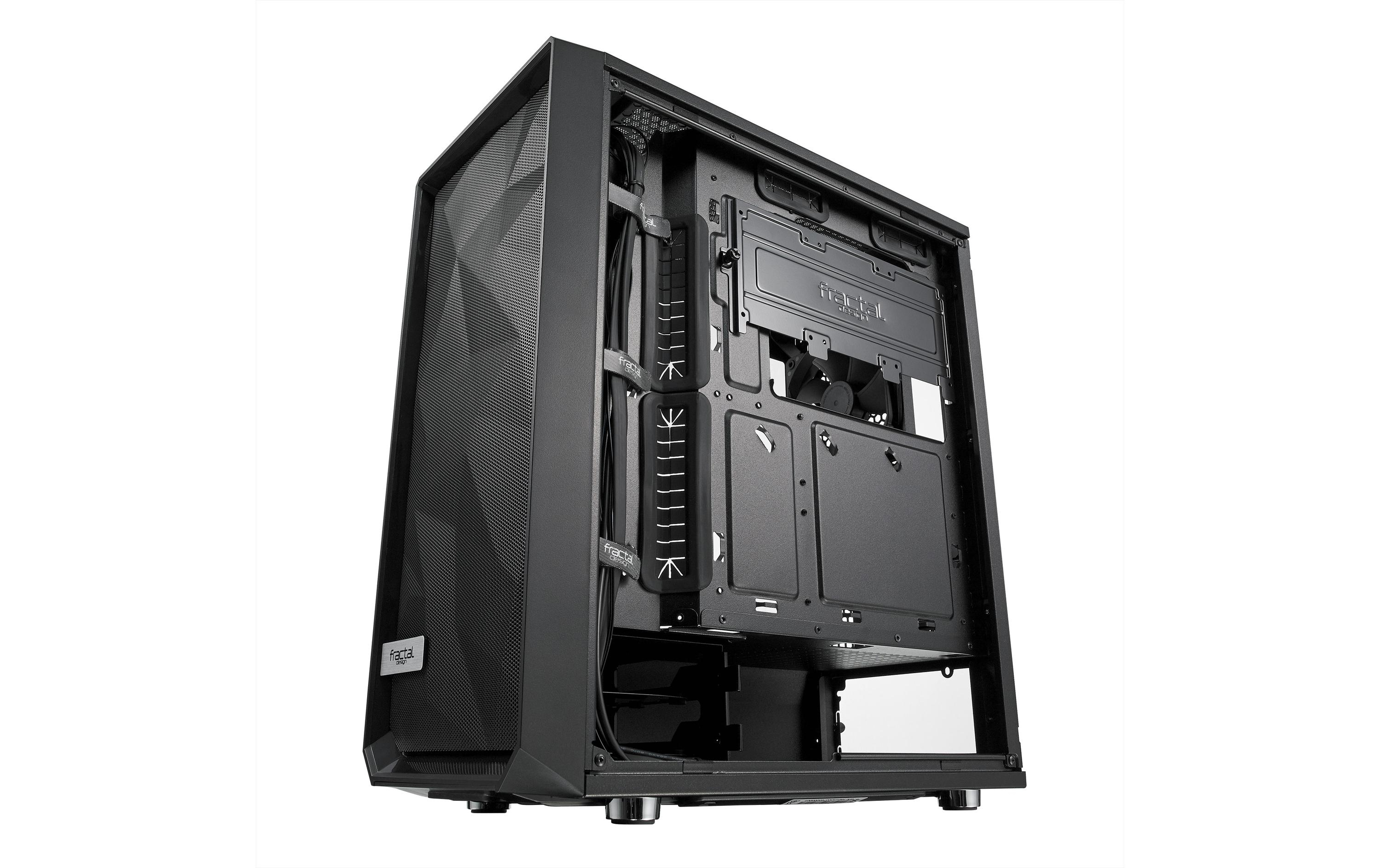 Fractal Design PC-Gehäuse Meshify C TG Schwarz, Unterstützte Mainboards: Micro-ATX, ITX, ATX, Gehäuse Bauart: Mid-Tower, Detailfarbe: Schwarz, Anzahl Lüfterplätze: 7, Sichtfenster: Ja, Netzteil vorinstalliert: Nein