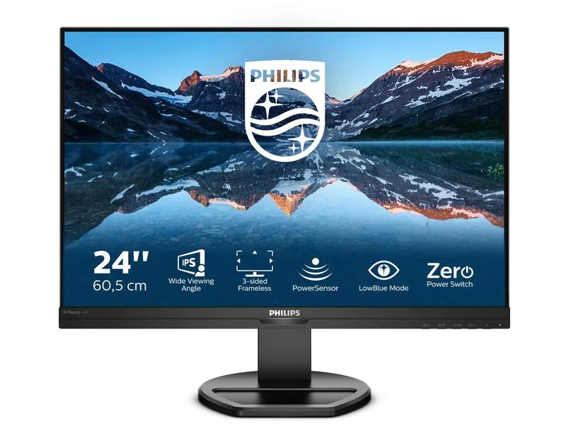 Philips Monitor 240B9/00, Bildschirmdiagonale: 24.1 ", Auflösung: 1920 x 1200 (WUXGA), Paneltyp: IPS, Bildschirmoberfläche: Entspiegelt, Farbraum: sRGB, NTSC, USB-Hub: Ja