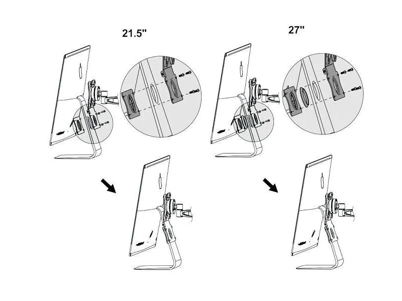 NewStar VESA-Platte FPMA-VESAMA2127 Apple iMac, Der Mac-Adapter verfügt über das VESA-Lochmuster: 75x75 und 100x100