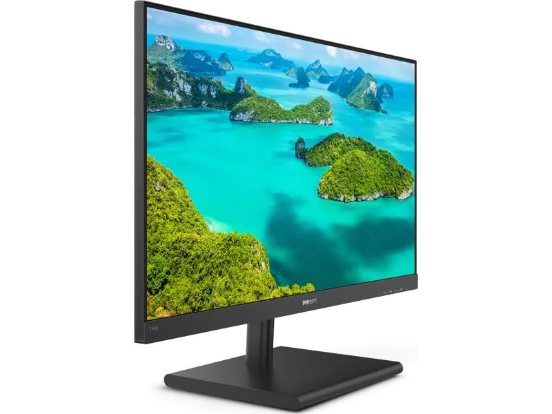 Philips Monitor 245E1S/00, 23.8 Zoll LED, 2560 x 1440 Pixel Full HD, 16:9, VGA HDMI, Schwarz