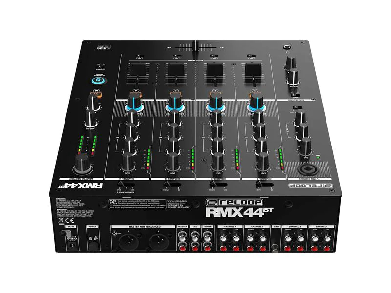 Reloop DJ-Mixer RMX-44BT 4-Kanal, Bauform: Clubmixer, Signalverarbeitung: Analog/Digital, Anzahl Kanäle: 4