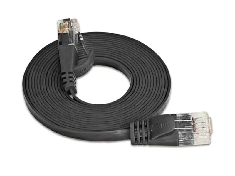 Wirewin Slimpatchkabel Cat 6, UTP, 0.25 m, Schwarz, Farbe: Schwarz, Form: Flach, Zusatzfunktionen: Mit Klinkenschutz, Längenaufdruck auf Stecker, Länge: 0.25 m, Anschlüsse LAN: RJ45 - RJ45, Produkttyp: Slimpatchkabel