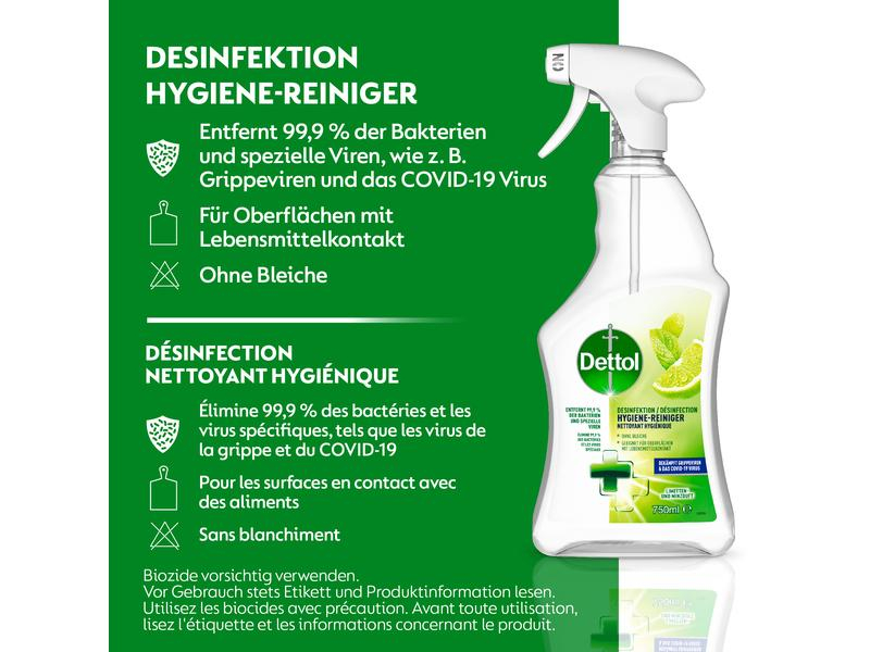 Dettol Desinfektion Hygiene-Reiniger Limetten- & Minze 750 ml