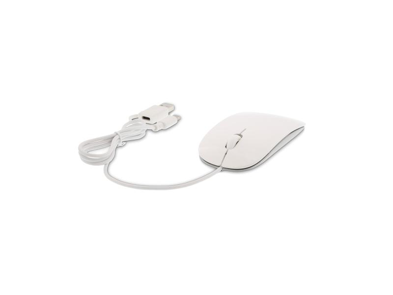 LMP Easy Mouse USB-C, Maus-Typ: Business, Bedienungsseite: Universal, Maus Features: Scrollrad, Farbe: Weiss, Verbindungsart: Verkabelt, Schnittstelle: USB