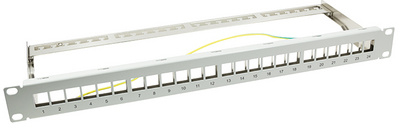 LogiLink 19" Keystone Patch Panel, geschirmt, lichtgrau