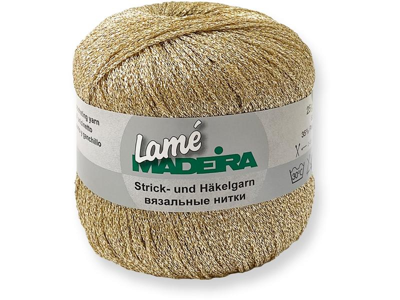 Madeira Häkel- und Strickgarn Lamé 25 g, 175 m, Gold/Beige, Detailfarbe: Gold, Beige, Garn-Art: Häkel- und Strickgarn, Unterfaden: Nein, Set: Nein