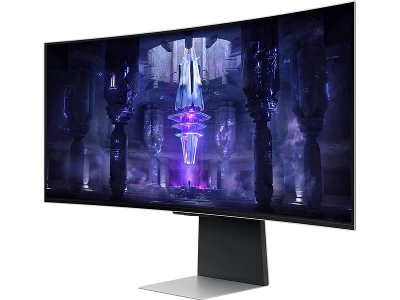 Samsung Monitor Odyssey G8 LS34BG850SUXEN, Bildschirmdiagonale: 34 ", Auflösung: 3440 x 1440 (UWQHD), Anschlüsse: Mini DisplayPort, USB Typ-C, Micro-HDMI, Anwendungsbereich: Gaming, Ergonomie: Schwenkbar, Höhenverstellbar, Neigbar, Curved: Ja