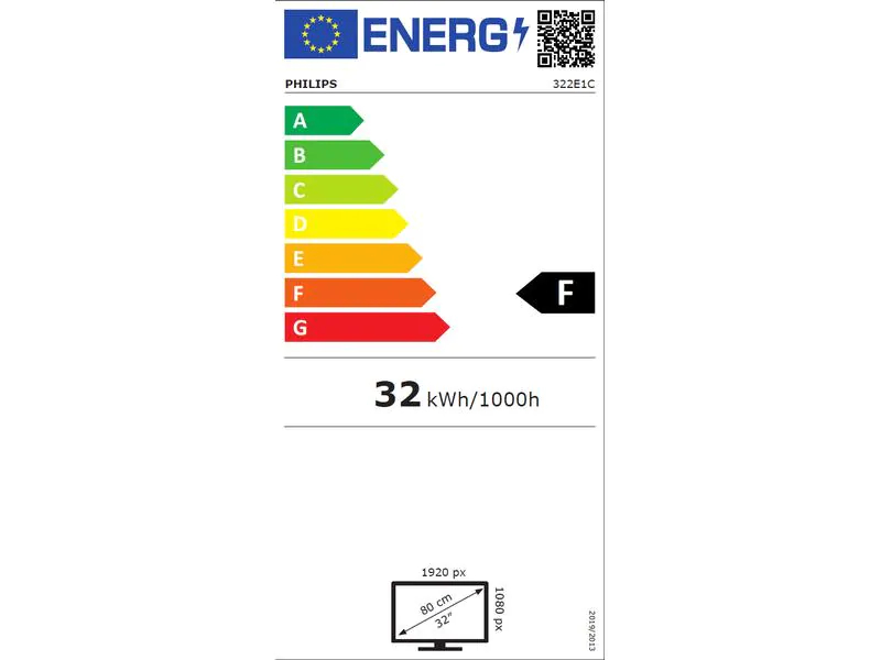 Philips E-line 322E1C, 32 Zoll LED, 1920 x 1080 Pixel Full HD, 16:9, VGA HDMI, Schwarz