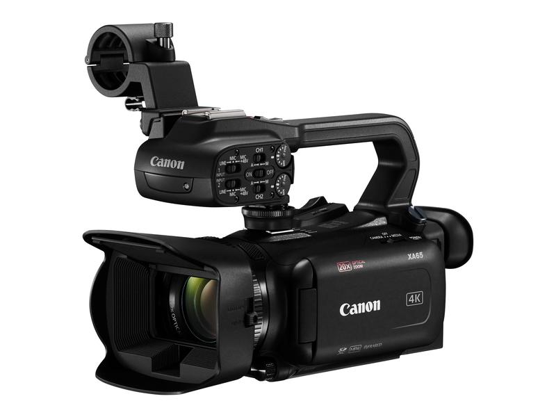 Canon Videokamera XA65, Bildschirmdiagonale: 3.5 ", Speicherkartentyp: SDHC, SDXC, WLAN: Nein, Schnittstellen: USB Typ C, 3.5-mm-Mikrofoneingang, 3.5-mm-Kopfhöreranschluss, 2.5 mm für Fernbedienung, XLR, Mini-HDMI, Detailfarbe: Schwarz, Optischer Zoom: