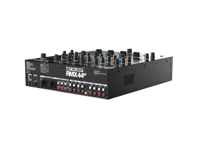 Reloop DJ-Mixer RMX-44BT 4-Kanal, Bauform: Clubmixer, Signalverarbeitung: Analog/Digital, Anzahl Kanäle: 4