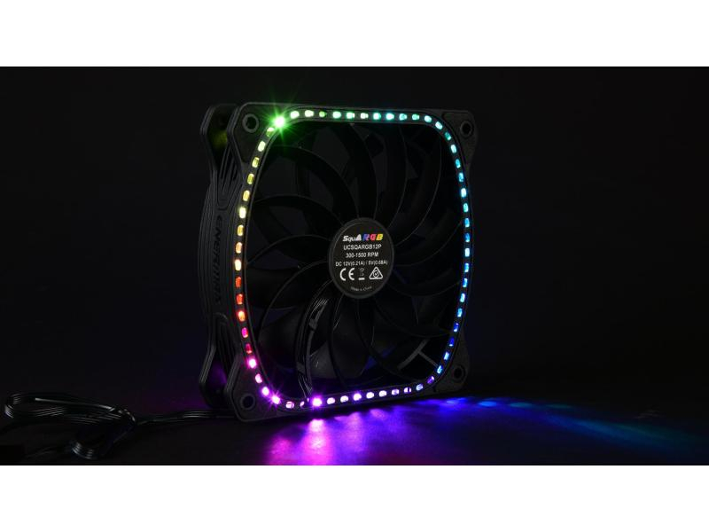 Enermax Gehäuselüfter SquA RGB Single, Beleuchtung, Lüfterdimension: 120 mm, Schnittstellen: 4-Pin (PWM), Betriebsspannung: 12 V