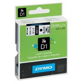 DYMO D1 Schriftbandkassette schwarz/weiß, 12 mm x 7 m