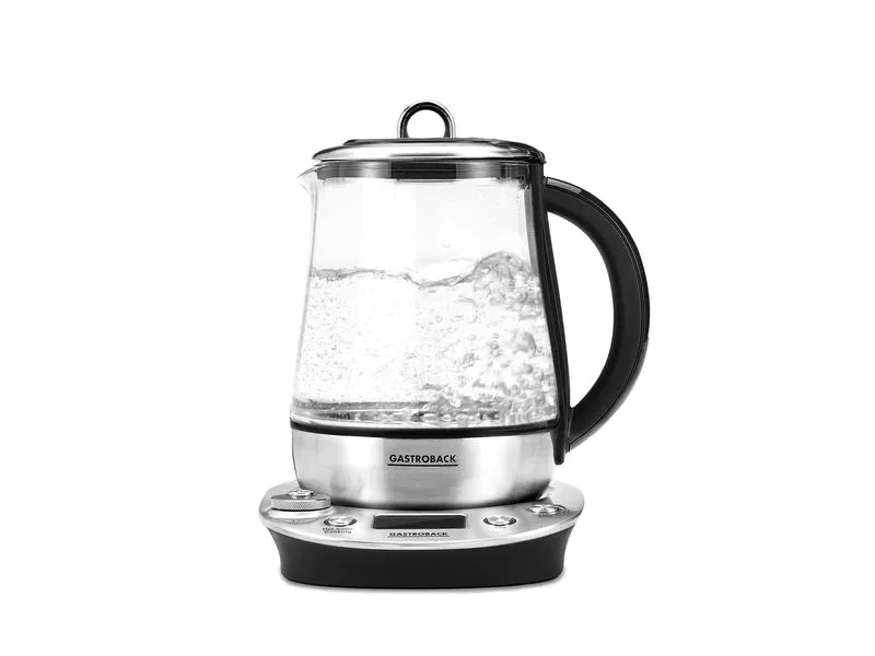 Gastroback Tee- und Wasserkocher Design Tea & More Advanced Silber, Zubereitungssystem: Teesieb, Farbe: Silber, Positionierung Temperaturanzeige: Vorne, 4 einstellbare Kochprogramme: Hot Water, Boil, Yoghurt und Babyfood