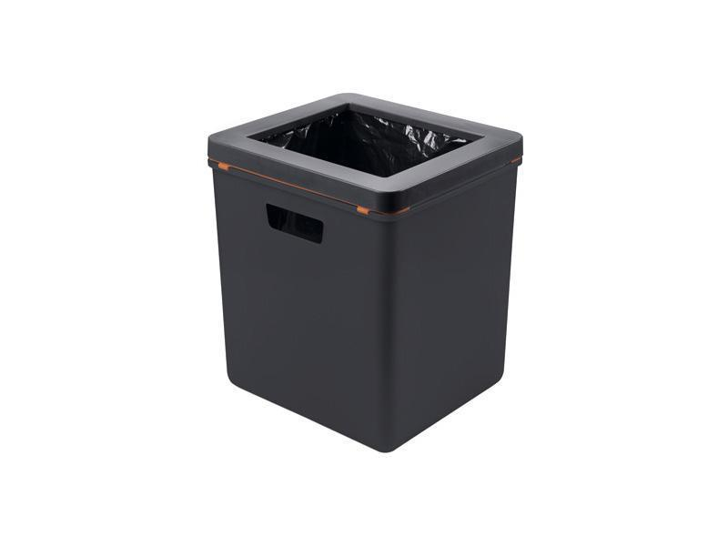 Müllex Abfalleimer BOXX 35 l, komplett, Anthrazit, Anzahl Behälter: 1, Farbe: Anthrazit, Form: Quadratisch, Material: Kunststoff, Fassungsvermögen: 35 l