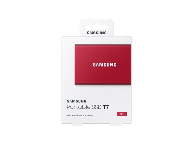 SAMSUNG MEMORY SSD Portable T7 1TB MU-PC1T0R/WW USB 3.1 Gen. 2 Metallic Red