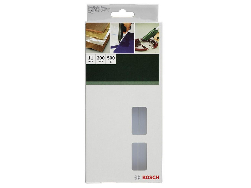 Bosch Klebesticks transparent, Kompatibel zu: PKP 18 E, Zubehörtyp: Klebesticks, Verpackungseinheit: 10 Stück, Ø 11mm, 200mm lang, 500g