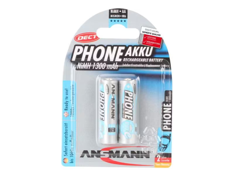 Ansmann Akku 2x AA 1300 mAh für DECT-Phones