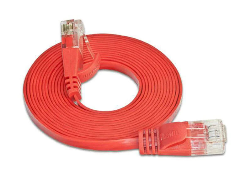 Wirewin Slimpatchkabel Cat 6, UTP, 10 m, Rot, Farbe: Rot, Form: Flach, Zusatzfunktionen: Mit Klinkenschutz, Längenaufdruck auf Stecker, Länge: 10 m, Anschlüsse LAN: RJ45 - RJ45, Produkttyp: Slimpatchkabel