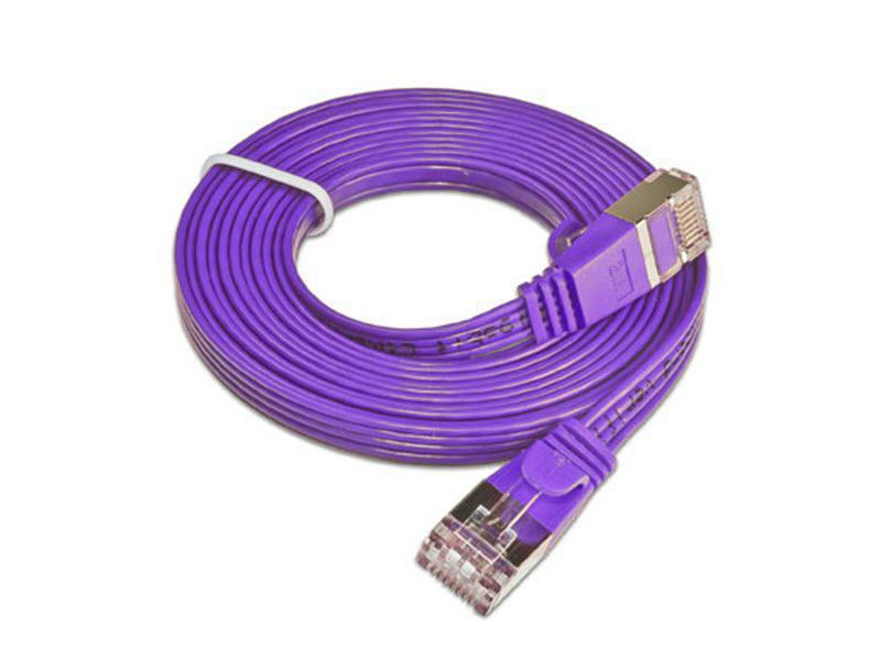 Wirewin Slimpatchkabel Cat 6, STP, 10 m, Violett, Farbe: Violett, Form: Flach, Zusatzfunktionen: Mit Klinkenschutz, Längenaufdruck auf Stecker, Länge: 10 m, Anschlüsse LAN: RJ45 - RJ45, Produkttyp: Slimpatchkabel