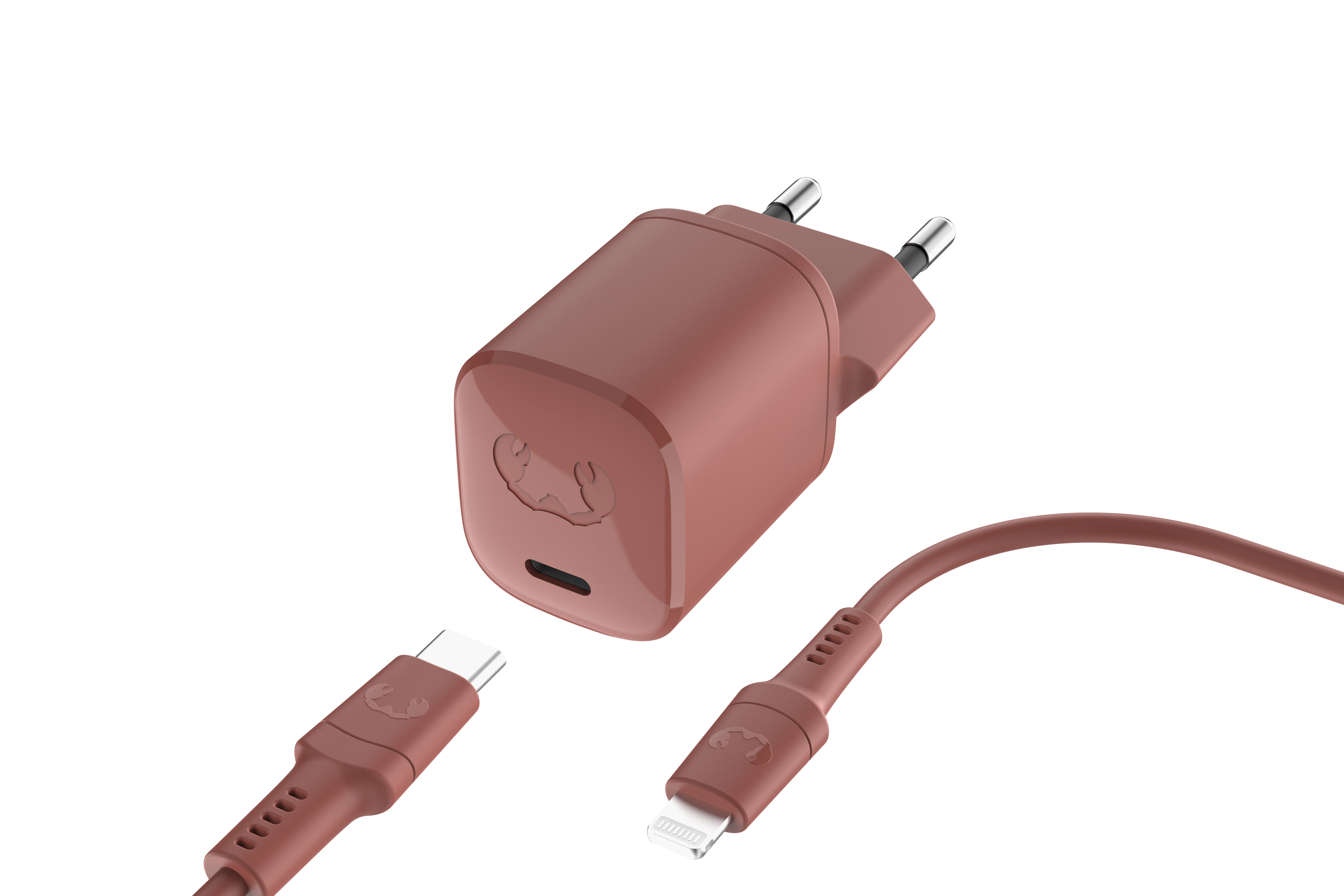 FRESH'N REBEL Charger USB-C PD Safari Red 2WCL20SR + Lightning Cable 1.5m 20W