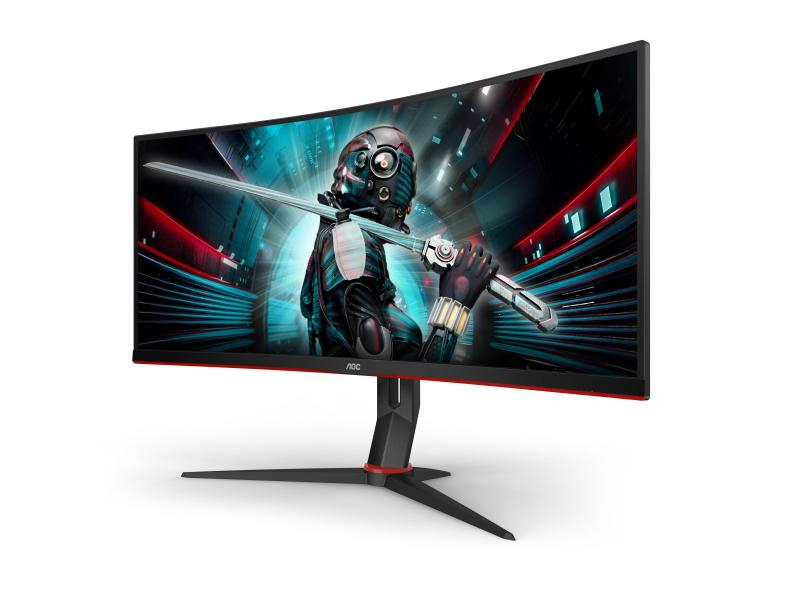 AOC CU34G2X/BK, 34 Zoll LED, 3440 x 1440 Pixel Full HD, 21:9, HDMI USB, Schwarz