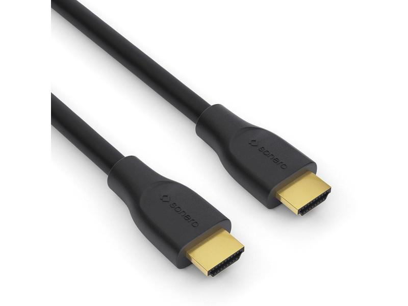 sonero Kabel HDMI - HDMI, 3 m, Typ: Anschlusskabel, Videoanschluss Seite A: HDMI, Videoanschluss Seite B: HDMI, Farbe: Schwarz, Länge: 3 m, ARC, 4K/60Hz, HDR, 18Gbps, 3D