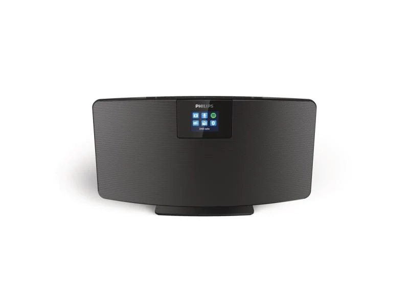 Philips Micro-HiFi Anlage TAM2805/10, Radio Tuner: DAB+, FM, Internetradio, Farbe: Schwarz, Lautsprecher Kategorie: Integrierte Lautsprecher, Verbindungsmöglichkeiten: 3,5 mm Klinke, Bluetooth, WLAN, Ausstattung: Farbdisplay, Weckfunktion, Bluetooth, Spo