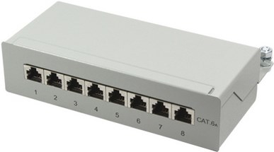 LogiLink Desktop Patch Panel Kat. 6A, 12-Ports, schwarz