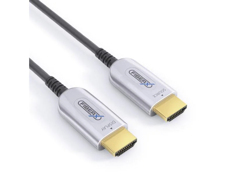 FiberX Kabel HDMI - HDMI, 70 m, Kabeltyp: Anschlusskabel, Videoanschluss Seite A: HDMI, Videoanschluss Seite B: HDMI, Farbe: Schwarz; Silber, Länge: 70 m
