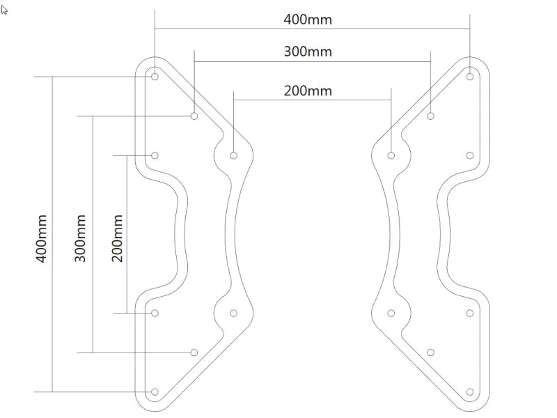 FPMA-VESA440 - NewStar VESA Conversion Plate - VESA 75/100 - 200x100, 200x200, 400x200, 400x400 Black