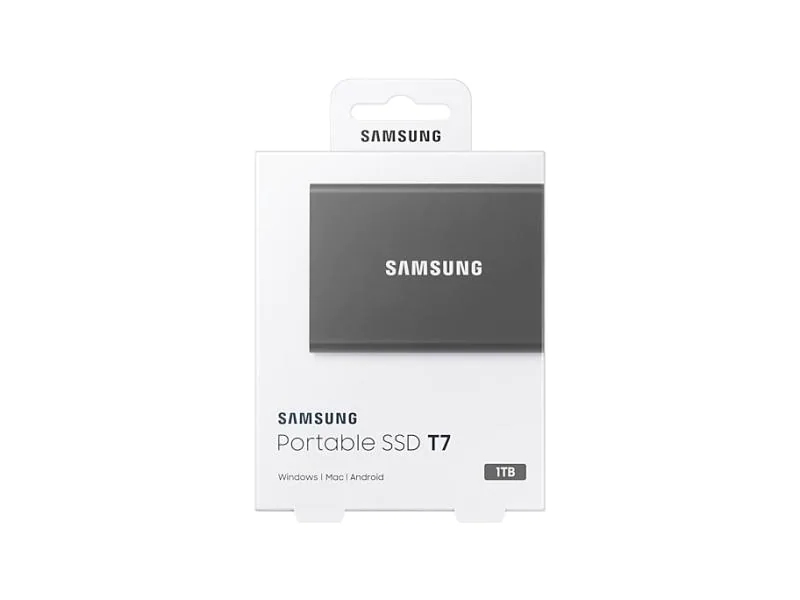 SAMSUNG MEMORY SSD Portable T7 1TB MU-PC1T0T/WW USB 3.1 Gen. 2 Titan Grey