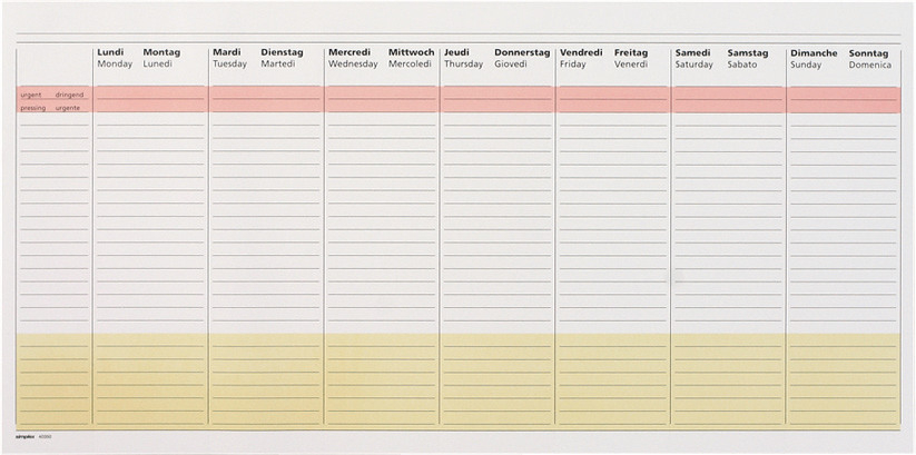 SIMPLEX Simplex Wochenplaner d/f/i/e 40350.23 42x21cm DK.