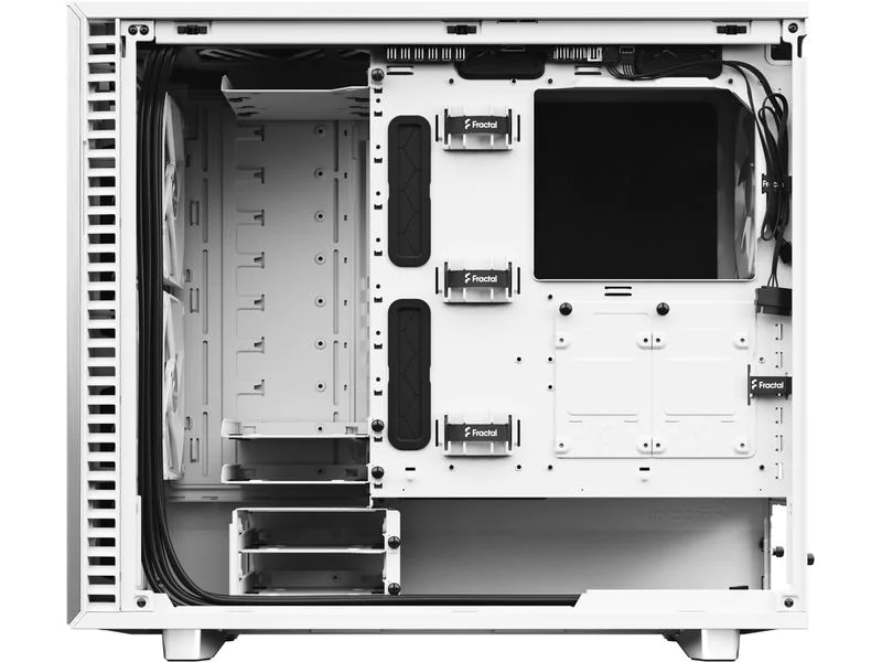 Fractal Design PC-Gehäuse Define 7 Weiss, Unterstützte Mainboards: E-ATX, ATX, Mini-ITX, Micro-ATX, Gehäuse Bauart: Mid-Tower, Detailfarbe: Weiss, Anzahl Lüfterplätze: 9, Sichtfenster: Nein, Netzteil vorinstalliert: Nein