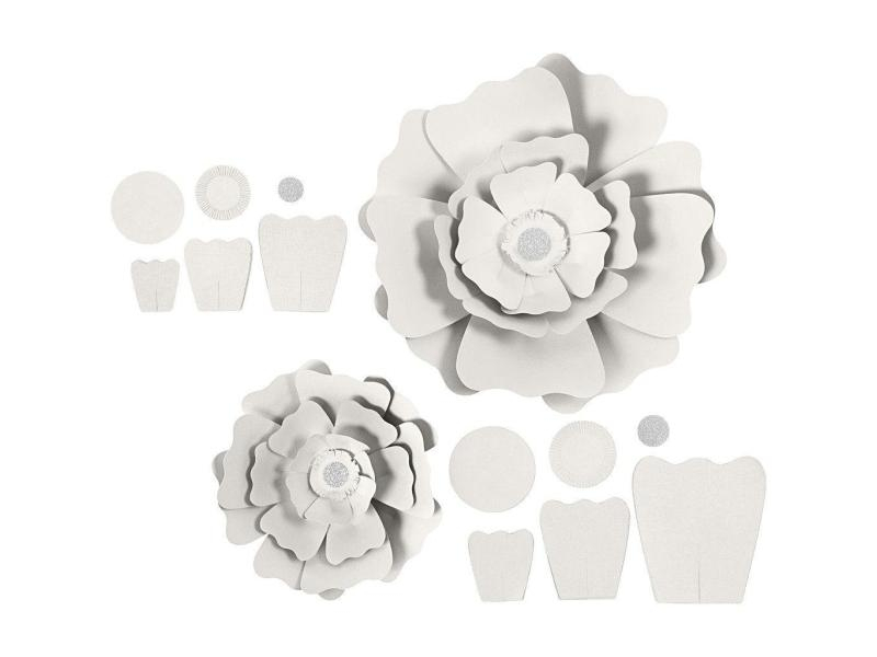 Creativ Company Blumen 15 + 25 cm 2 Stück, Weiss, Packungsgrösse: 2 Stück, Farbe: Weiss, Anlass: Universal
