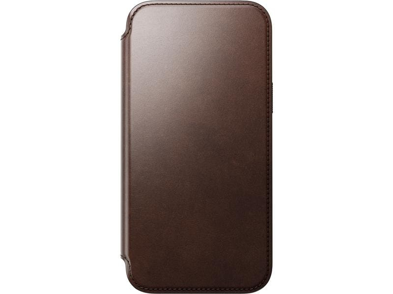 Nomad Modern Horween Leather Folio iPhone 15 Pro Max Rostbraun