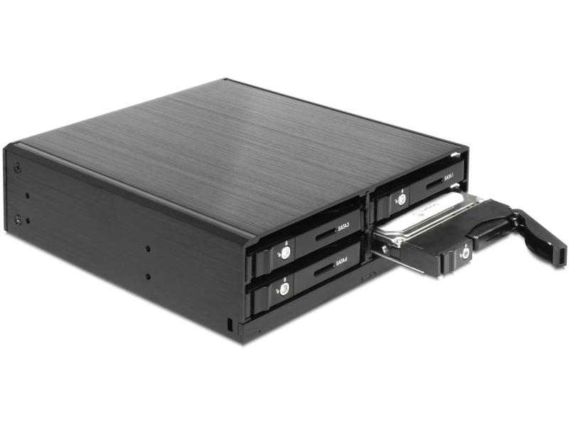 Delock 5.25"-Einbaurahmen 4x 2.5? SATA HDD/SSD Hot-Swap, Lock, Zubehörtyp: HDD/SSD Montageset