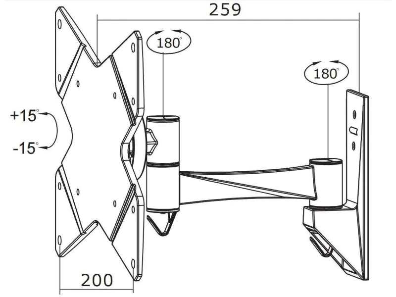 FPMA-W825 10-40" NewStar Flatscreen Wall Mount (2 pivots & tiltable) Black