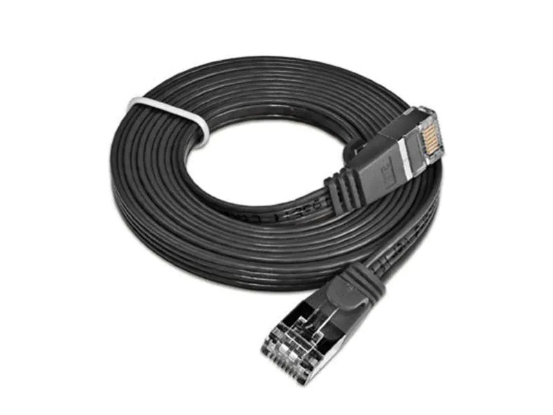 Wirewin Slimpatchkabel Cat 6, STP, 10 m, Schwarz, Farbe: Schwarz, Form: Flach, Zusatzfunktionen: Mit Klinkenschutz, Längenaufdruck auf Stecker, Länge: 10 m, Anschlüsse LAN: RJ45 - RJ45, Produkttyp: Slimpatchkabel