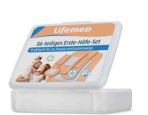 Lifemed Erste-Hilfe-Pflaster-Set, 36-teilig