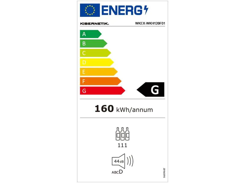 Kibernetik Weinklimaschrank WKH120F01, Energieeffizienzklasse: A, Bauart: Freistehend, Einbaunormen: Keine, Tiefe: 68 cm, Breite: 59.5 cm, Höhe: 140 cm, Flaschenkapazität: 111 ×, Temperaturzone oben / unten 3 - 20 °C