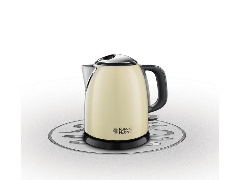 Russell Hobbs Wasserkocher 24994-70 Colours Plus 1 l, Crème, Farbe: Crème, Leistungsaufnahme Betrieb: 2400 W, Material: Edelstahl; Kunststoff, Füllmenge: 1 l, Ausstattung: 360 Grad Sockel; Kontrolleuchten; Deckelverriegelung; Wasserstandsanzeige; Kalkf